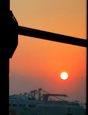 a setting sun