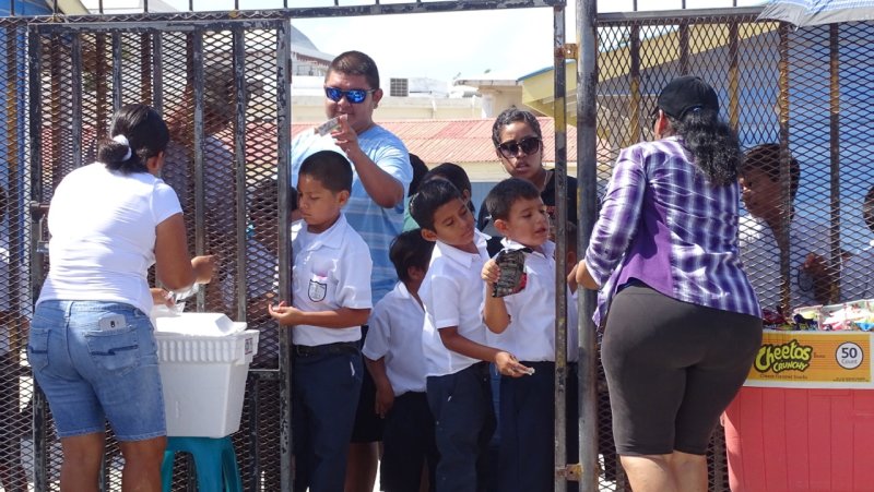 San Pedro Town Elementary School Kids Buying Snacks