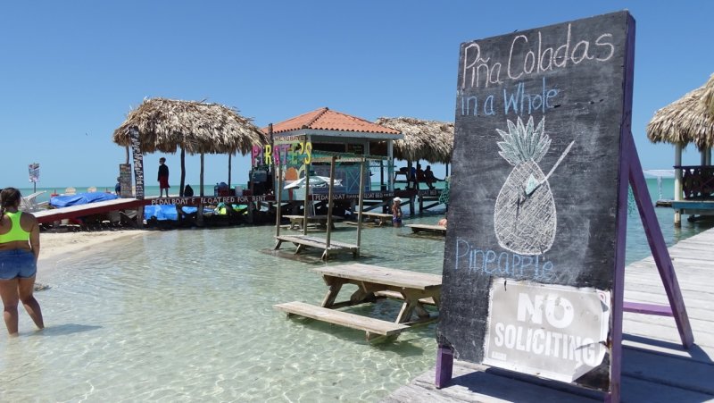 Pina Coladas in a Whole Pineapple at Secret Beach