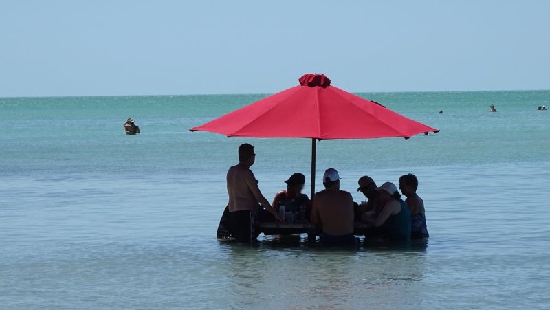 Secret Beach Red Umbrella