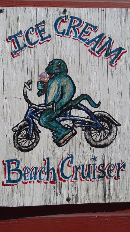 Beach Cruiser Ice Cream Sign