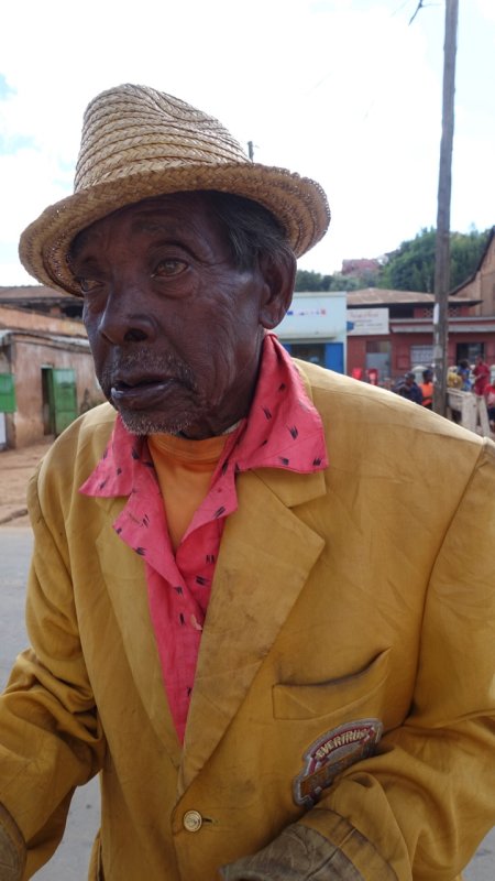 This gentleman asked us for money on the streets of Ambatolampy