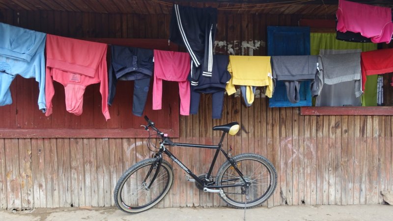 Ranomafana Town bike with laundry