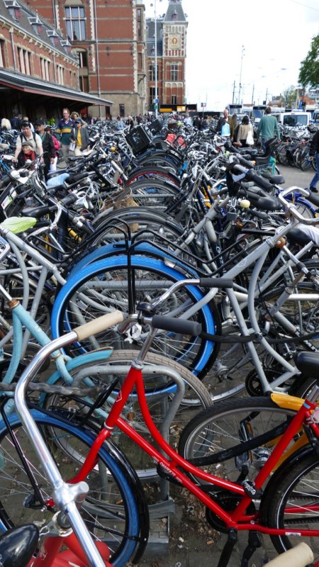 Bicycle Parking Lot near Amsterdam Centraal Train Station