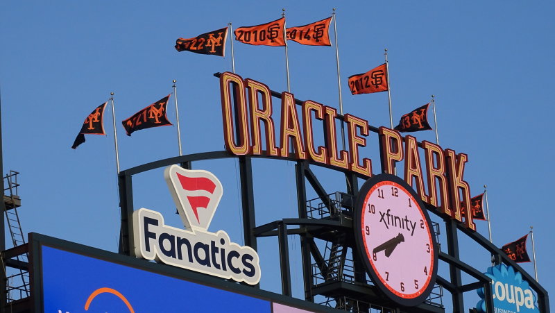 Oracle Park Xfinity Clock