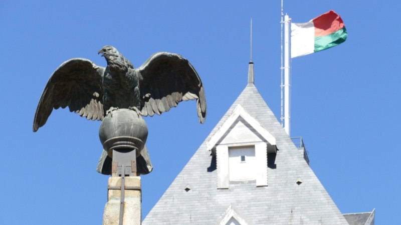 Bronze eagle at the main gate of The Rova of Antananarivo