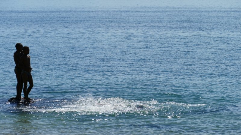 Boys swimming at Ampangorinana Beach