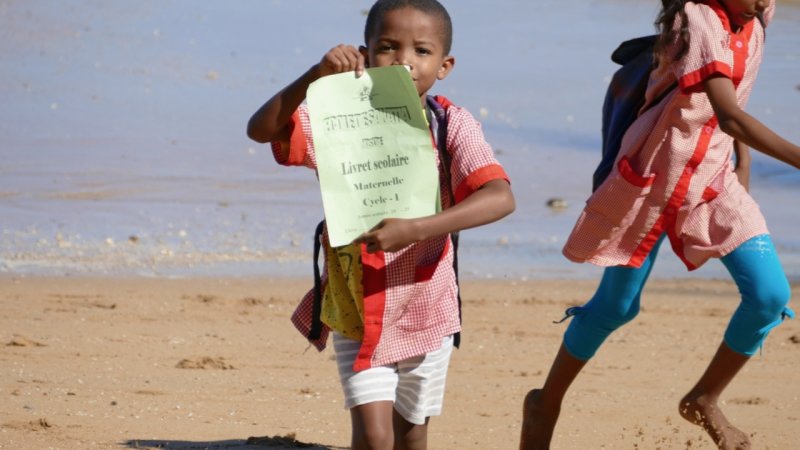 This guy showed us his lesson plan for school that day on Nosy Sakatia