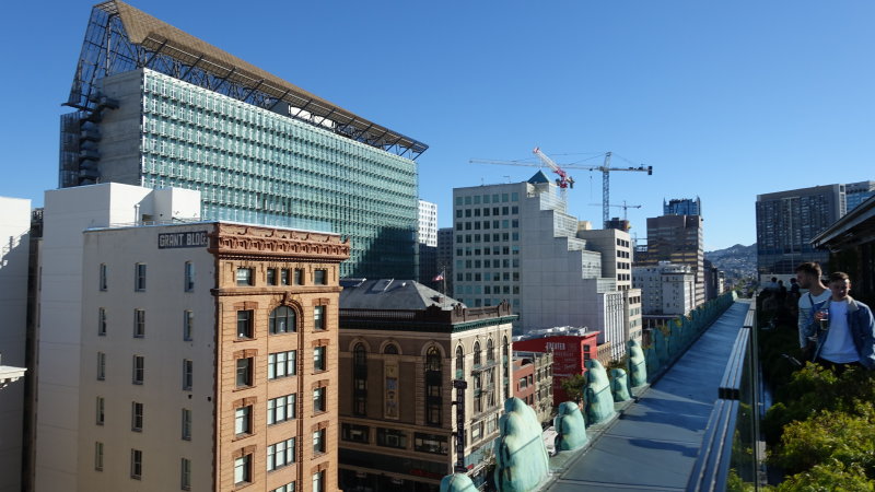 Looking up Market Street from Charmaine's Rooftop Bar