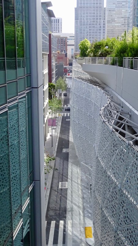 Looking down Salesforce Park