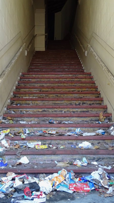 Abandoned Hollywood Billiards Building stairway
