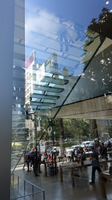 Apple Store Window Reflection