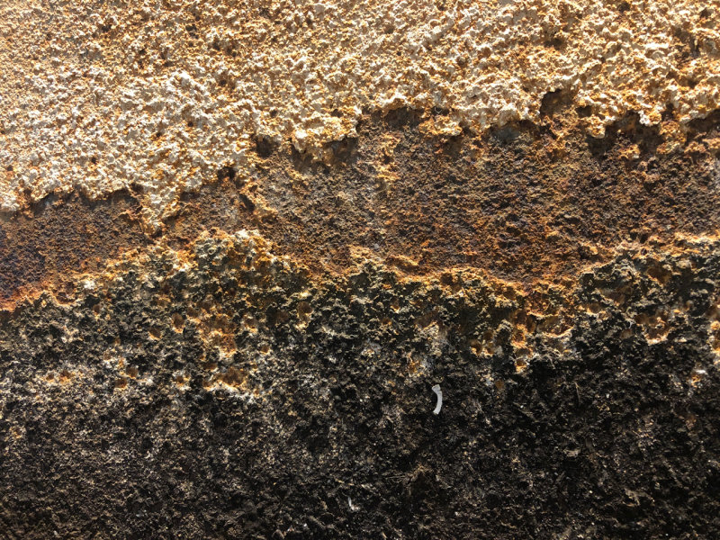 Detail of the rust on the hull of the USS Arizona
