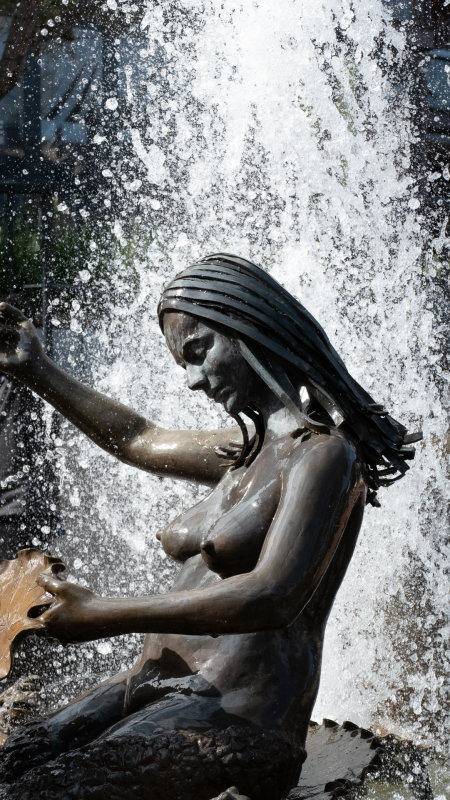 Ruth Asawa's mermaid statues in Ghirardelli Square
