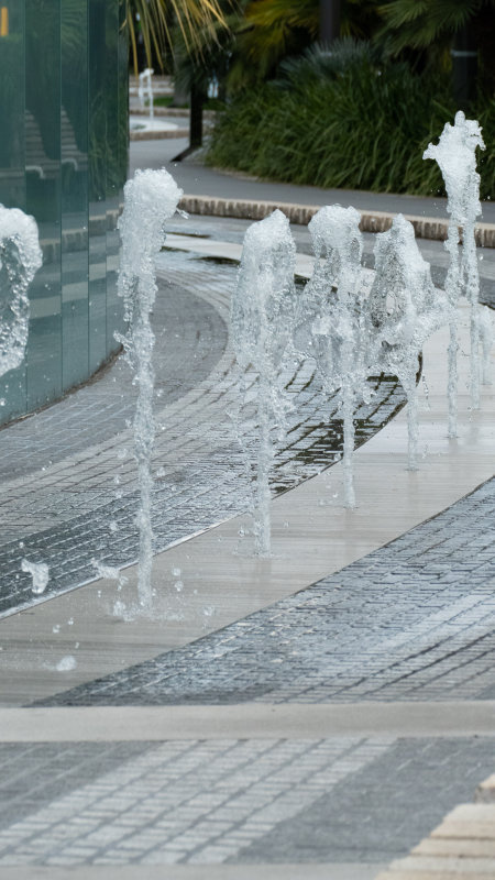 Bus Fountain at Salesforce Park