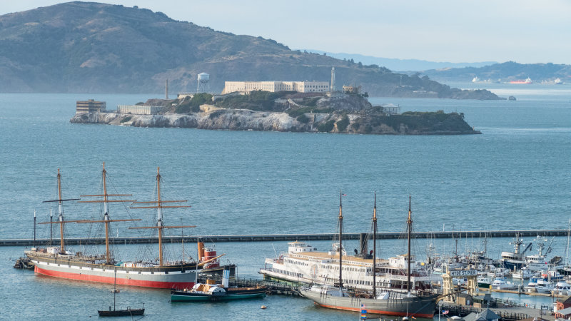 Alcatraz Island and Aquatic Park Cove