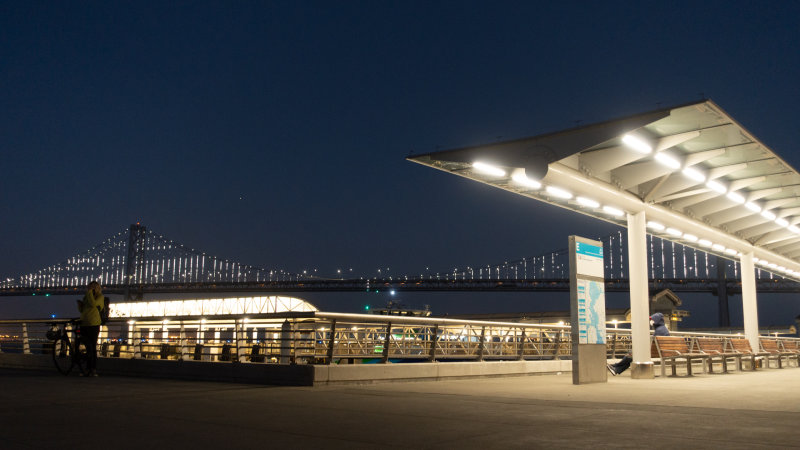 San Francisco Ferry Terminal at Night
