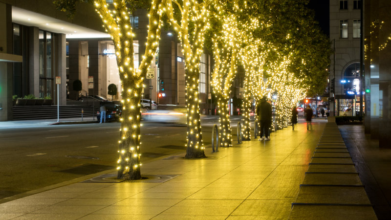 Festive Lights on Kearny Street