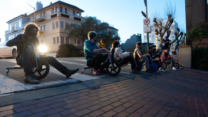 Tricycle Race at the top of Lombard Street