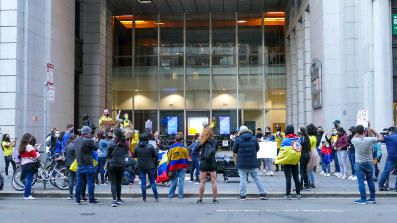 Rally outside the Consulate General of Colombia