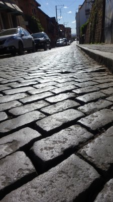 Cobblestone street in Antananarivo