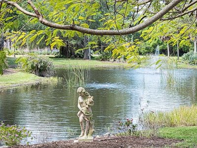Pond and Statue