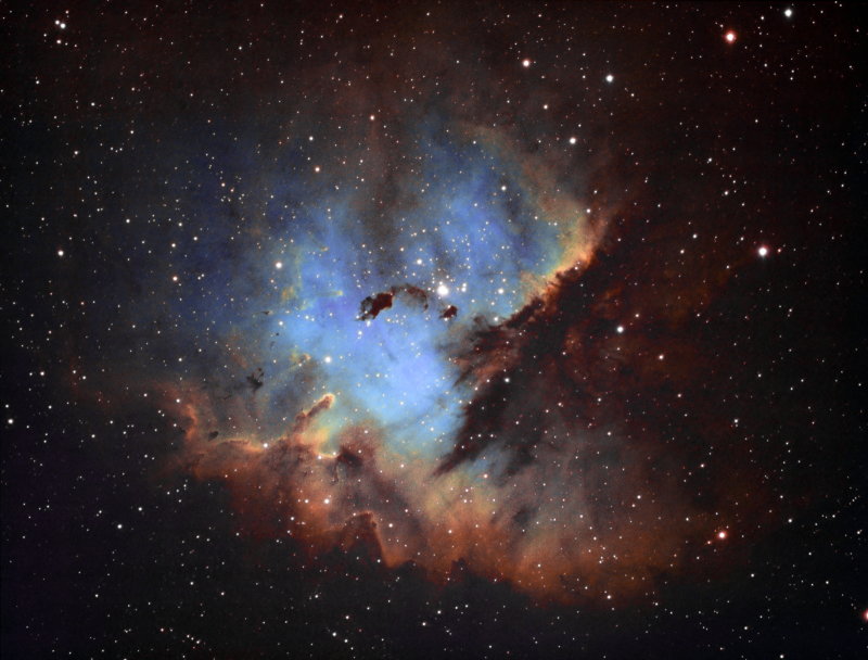 Pacman Nebula in Hubble Palette
