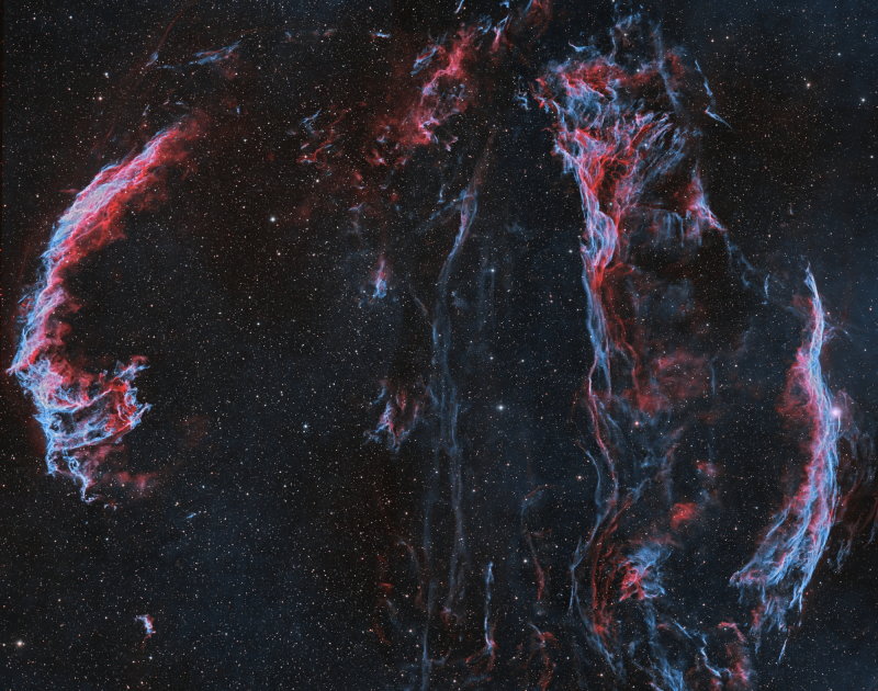 Veil Nebula in HOO color palette