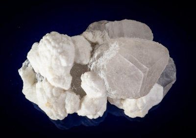 Calcite with baryte pseudomorphs after witherite twins, Wanlockhead