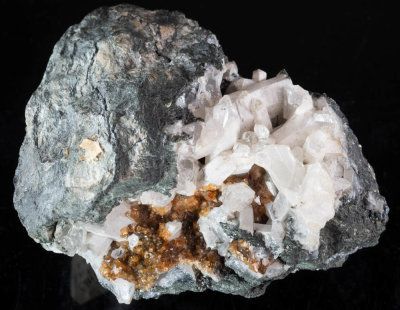 Childrenite in gemmy crystals to 4 mm, near Tavistock, Devon, with several old labels, 65 x 50 x 40 mm.