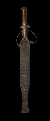 Fang fa sword with scabbard covered in monitor lizard skin, north Gabon