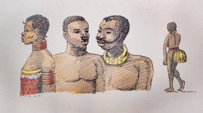 Fernand Grébert, folio 301 illustration showing lady on left whose akuré  has recently been removed for sale