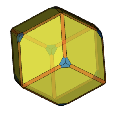 Crystal model for Laghman grossular showing trisoctahedron {233}