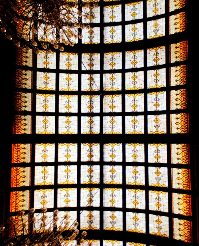 Stained glass ceiling panels