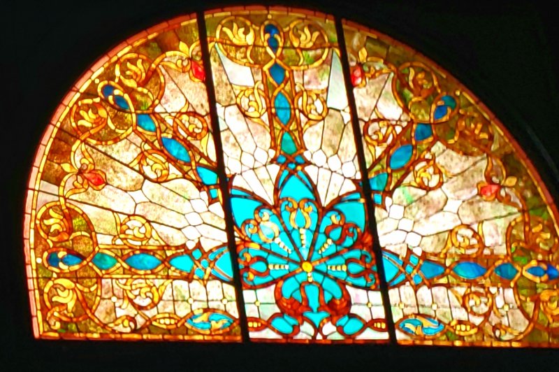 Stained glass window in the waiting lounges