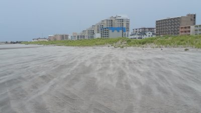 Sand Drifting on Wildwood Crest Beach
