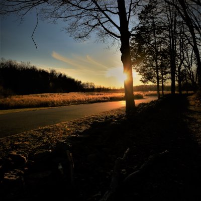 Walking at Sunset Time