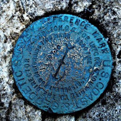 Survey marker on top of High Point mountain