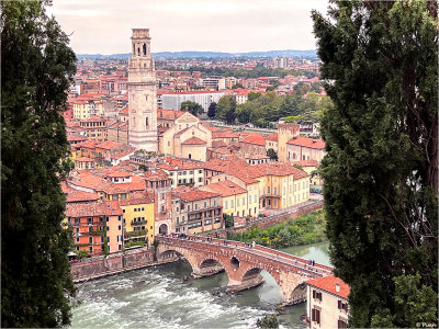 Ponte Pietra in the old town of Verona