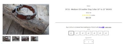 Western leather dog collar