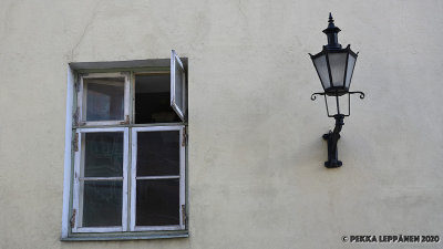 Old town window & lamp