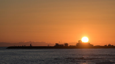 Sunset over the breakwater