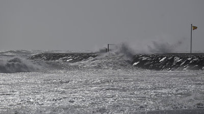 Breakwater and the waves