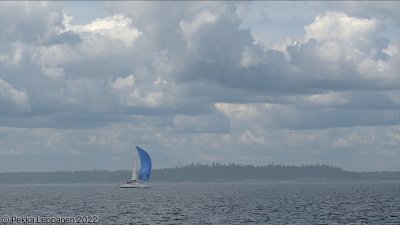 Misty downwind sailing