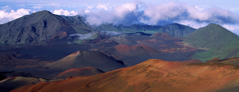  Cinder cones in a large caldera, Haleakala National Park, Maui, HI