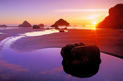 Bandon Beach sunset, Bandon, OR