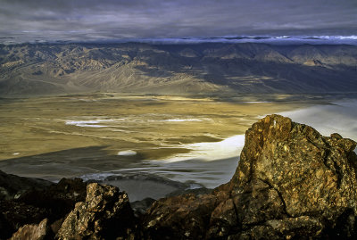 Alluvial fans forming a bajada at the base of the Panamint Range, Death Valley National Park, CA