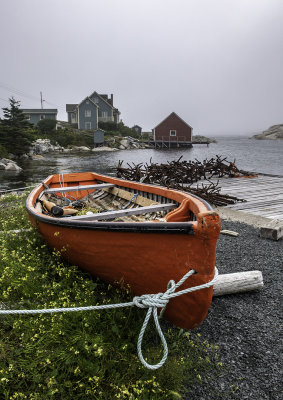 Red Boat in Peggy's Cove, Nova Scotia