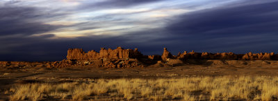 Sunset at Ward Terrace with Adeil Eichii Cliffs in the backgrouknd, Navajo Reservation, AZ