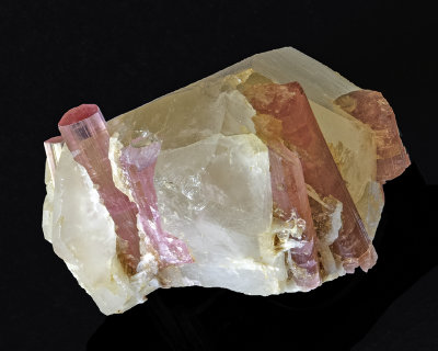 Quartz with pink tourmaline (Rubellite) from the Stewart Mine, Pala, CA